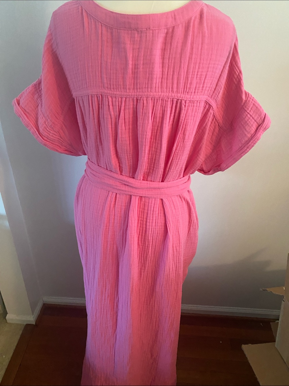 Loft Beach NWT size large pink button front dress - Picture 6 of 8